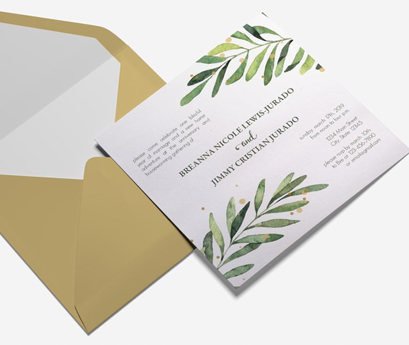 Watercolor Leaves Invitation