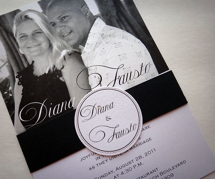 Black and White Photo Wedding Invitation